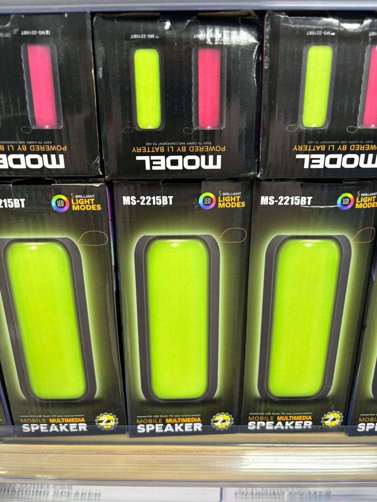 Bocina bluetooth con 5 modos de luz multicolor RGB, radio fm y ranura para sd y usb / ms-2201bt