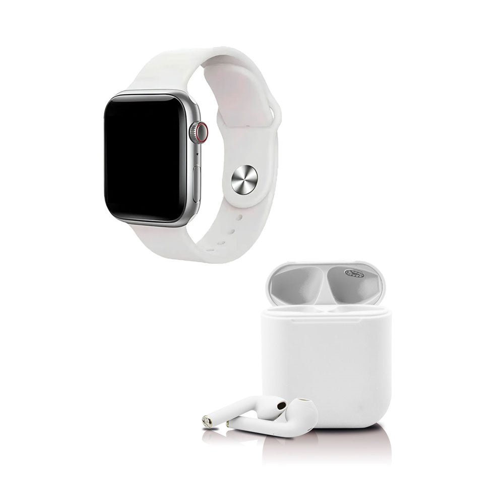Kit smartwatch y audífons twins negro