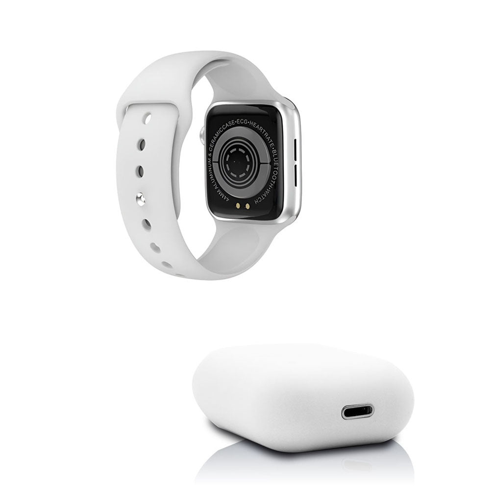 Kit smartwatch y audífons twins negro