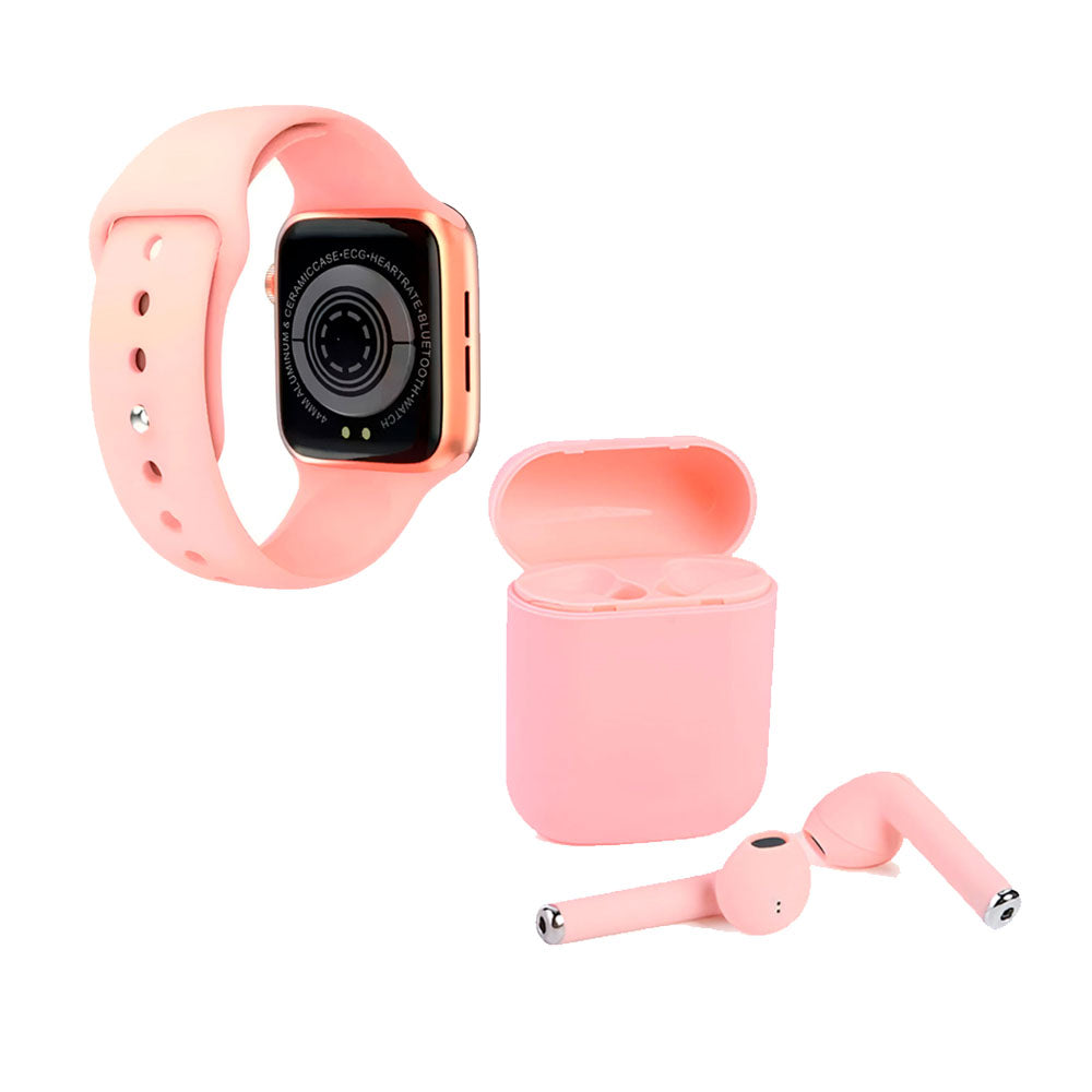 Kit smartwatch y audífons twins negro
