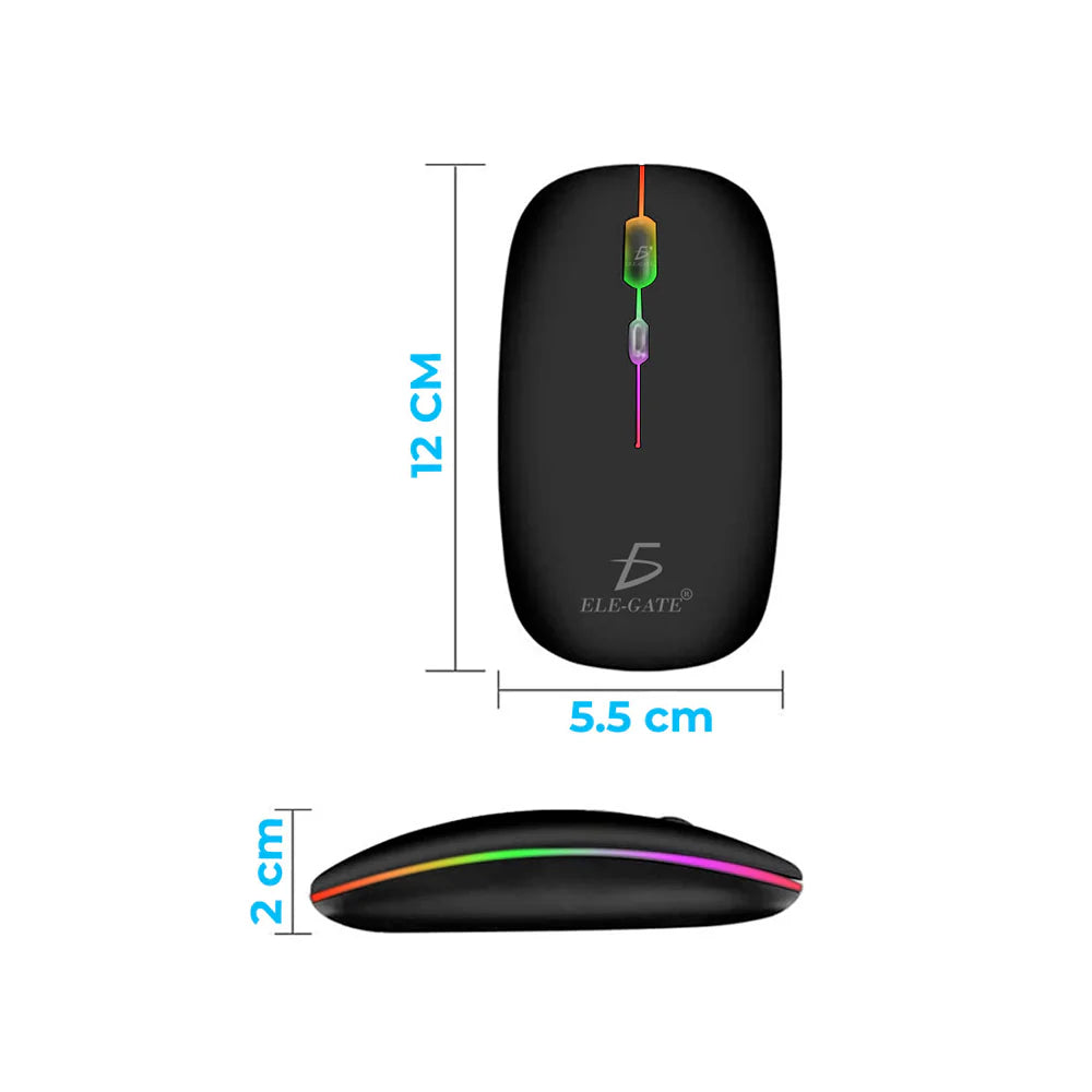 Mouse recargable inalámbrico con luz rgb y frecuencia 2.4g hz / wxmo.14