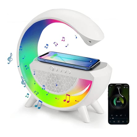 Bocina Bluetooth G con Cargador Inalámbrico y Luz LED